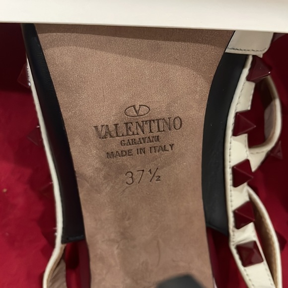 Limited Edition Valentino Shoes… Size 7 1/2… Color Black, White with Red Stud…